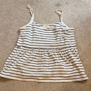 UpWest Black and White Striped Tank Top Size Small